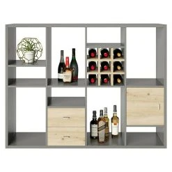 BAUHAUS Phönix Fortuna Raumteiler L X B X H: 34 X 112,5 X 146,6 Cm, Grau, Anzahl Fächer: 12, Anzahl Schubladen: 2 Stk.