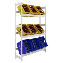 BAUHAUS Simonrack Simonbottle Metall-Getränkekistenregal Bottleclick L X B X H: 30 X 100 X 180 Cm, Traglast: 100 Kg/Boden, Anzahl Böden: 3, Weiß