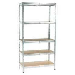 BAUHAUS Metall-Schwerlastregal L X B X H: 50 X 100 X 200 Cm, 300, Anzahl Böden: 5 Stk., Grau