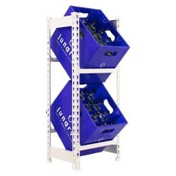 BAUHAUS Simonrack Simonbottle Metall-Getränkekistenregal Bottleclick L X B X H: 30 X 40 X 100 Cm, Traglast: 100 Kg/Boden, Anzahl Böden: 3, Weiß