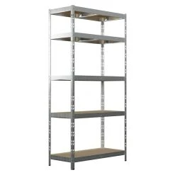 BAUHAUS Regalux Metall-Schwerlastregal L X B X H: 40 X 90 X 180 Cm, Traglast: 175 Kg/Boden, Anzahl Böden: 5 Stk., Stecken, Grau