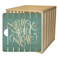 BAUHAUS HolzZollhaus Holzkiste A 1/2 35 X 35 X 32 Cm, Home Sweet Home, Gehobelt