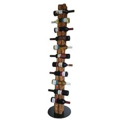 BAUHAUS Wood & Wishes Weinregal Premium Seitlich Höhe: 158 Cm, Anzahl Flaschen: 11 Stk., Holz, Nussbaum