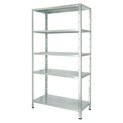 BAUHAUS Regalux Metallregal L X B X H: 45 X 100 X 188 Cm, Traglast: 65 Kg/Boden, Silber
